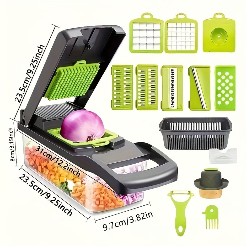 Vegetable Chopper Multifunctional Food Slicer Dicer Cutter 8 Blades Kitchen Tool Set
