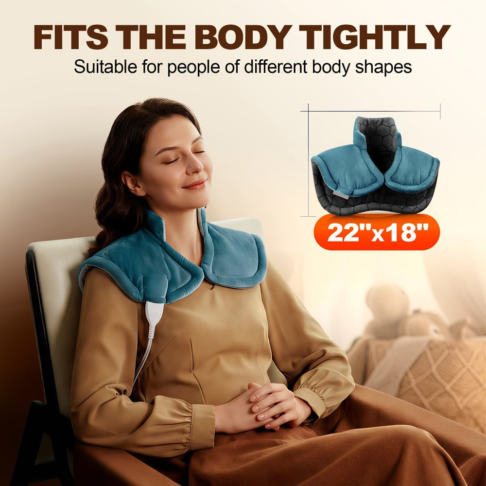 Graphene Heating Pad for Neck Shoulders & Back ¨C 130W Weighted Electric Pad, Soft Flannel, Multiple Heat Settings, Timer & Auto Shut-Off, Machine Washable, 22¡±x18¡±