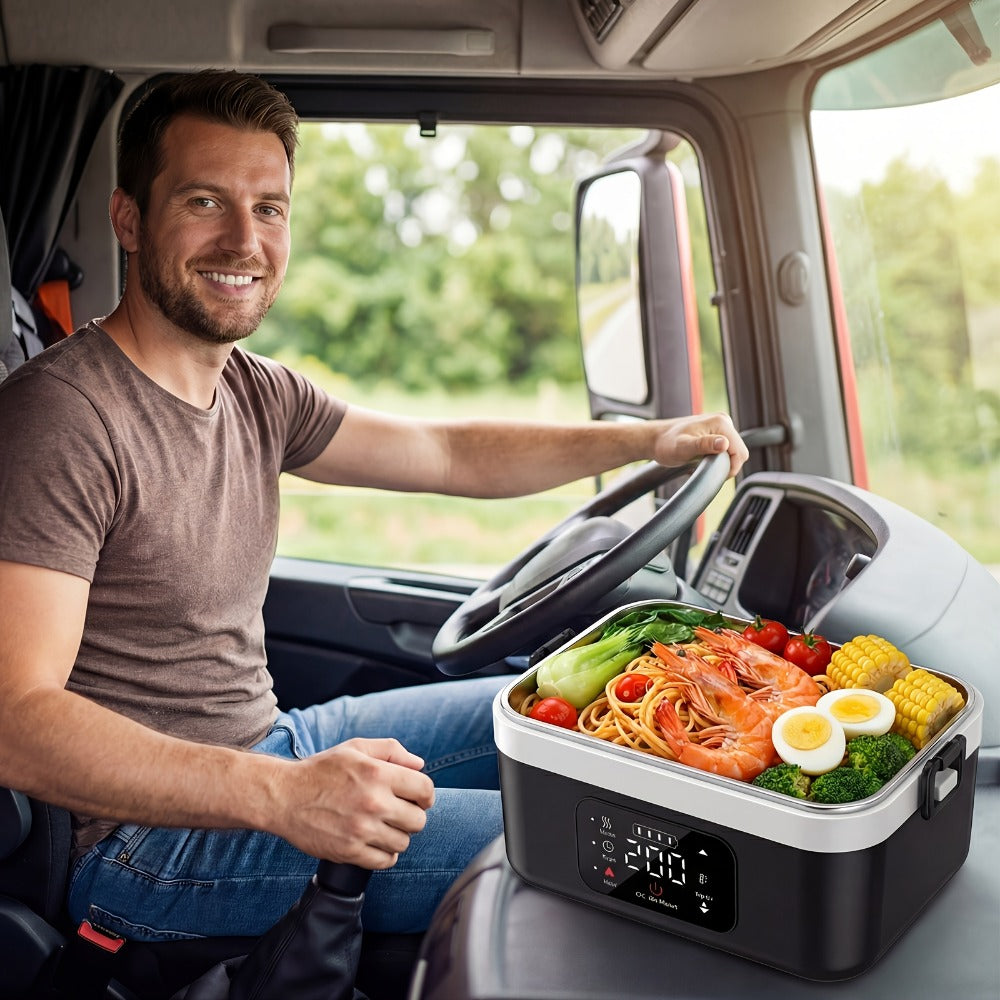 Self-Heating Lunch Box Electric Cordless Food Warmer 1L Portable Rechargeable Heated Lunch Box for Office Car Outdoor 8000mAh Battery