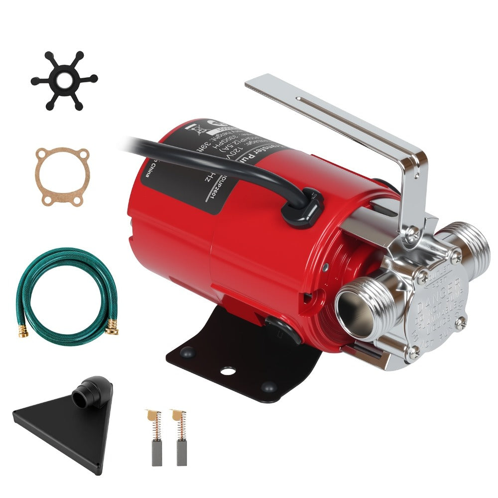 Portable Electric Water Pump 330 GPH ¨C 1/10 HP 120V Heavy Duty Utility Pump with Hose, High-Flow Water Transfer Pump for Pool Drain, Flood Removal, Sump, Aquarium & Household Water Transfer (AC)