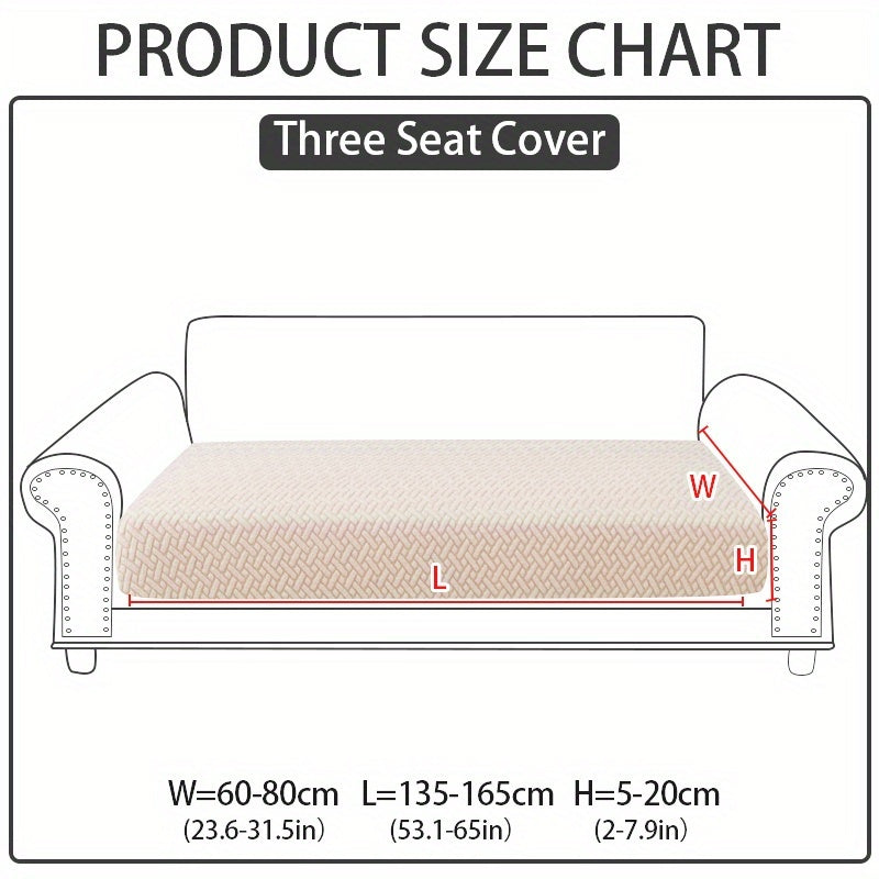 Jacquard Stretch Sofa Cover Non-Slip | Elastic Wear-Resistant Couch Slipcover, Polyester Jacquard Fabric, 1 to 4 Seat Sectional L-Shape, Armrest Backrest, Machine Washable