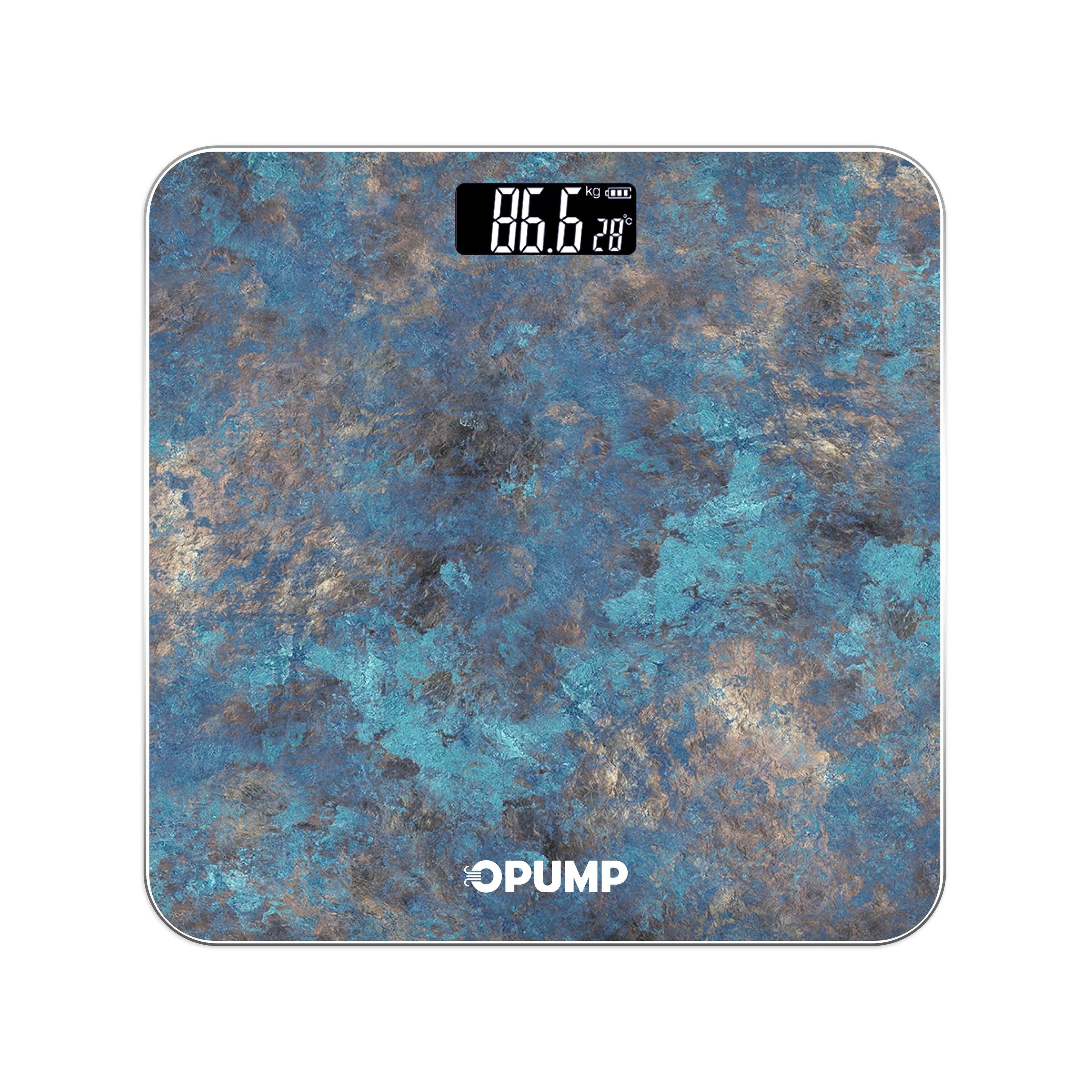 OPUMP Bathroom Scale 400lb ¨C Highly Accurate Digital Body Weight Scale with Backlit LED Display, Batteries Included, Measures up to 400lb/180kg, Multiple Colors ¨C Black Marble, Bronze, Sapphire & More