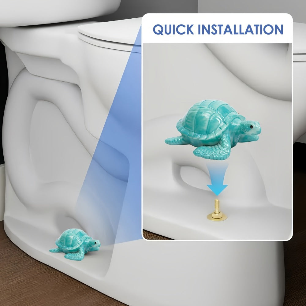 Toilet Bolt Caps Sea Turtle Decorative - 2pcs Resin Sea Turtle Toilet Screw Cover Caps, Easy Install Coastal Bathroom Decor, Fun Toilet Bolt Covers Replacement Parts, Green