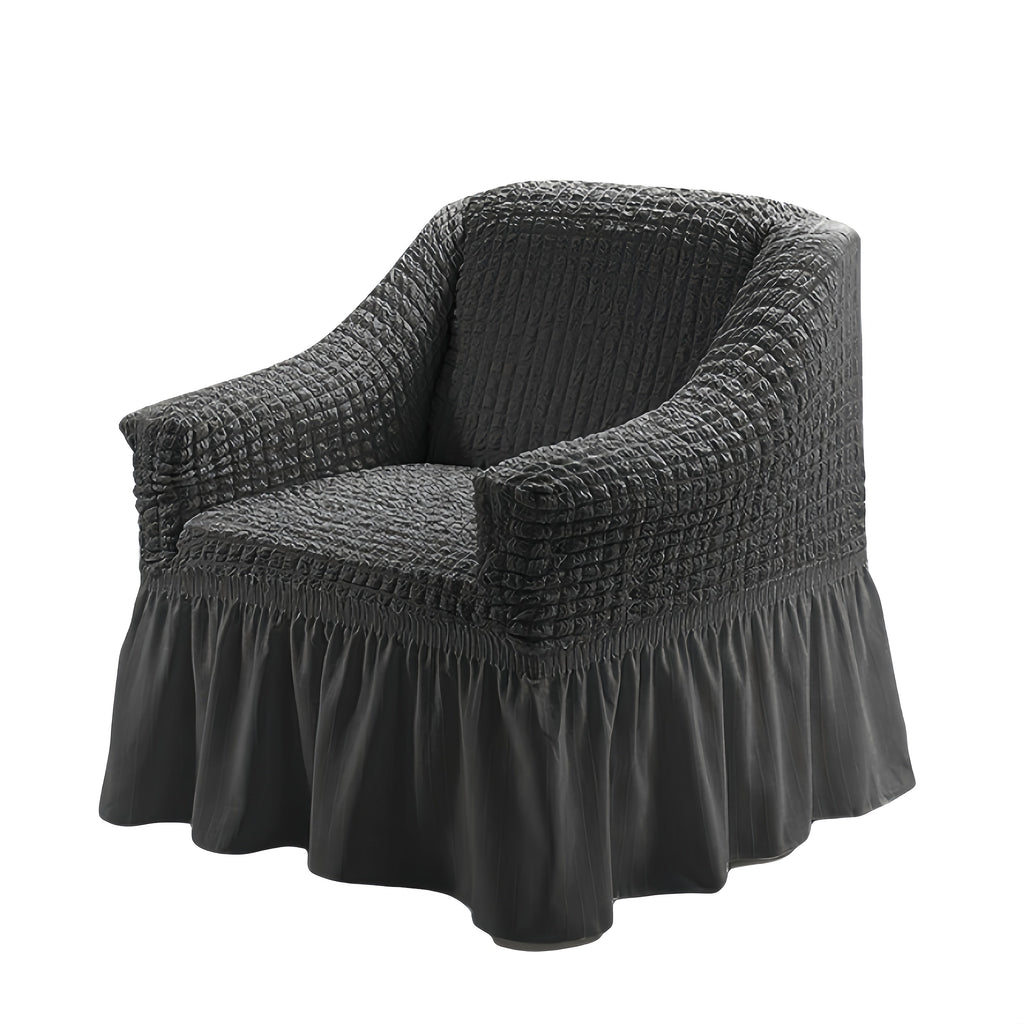 Stretch Seersucker Sofa Cover Solid Color Elastic Band Closure Machine Washable Slipcover for Armchair Loveseat 1 2 3 4 Seater - 8 Colors Home Wedding Decor