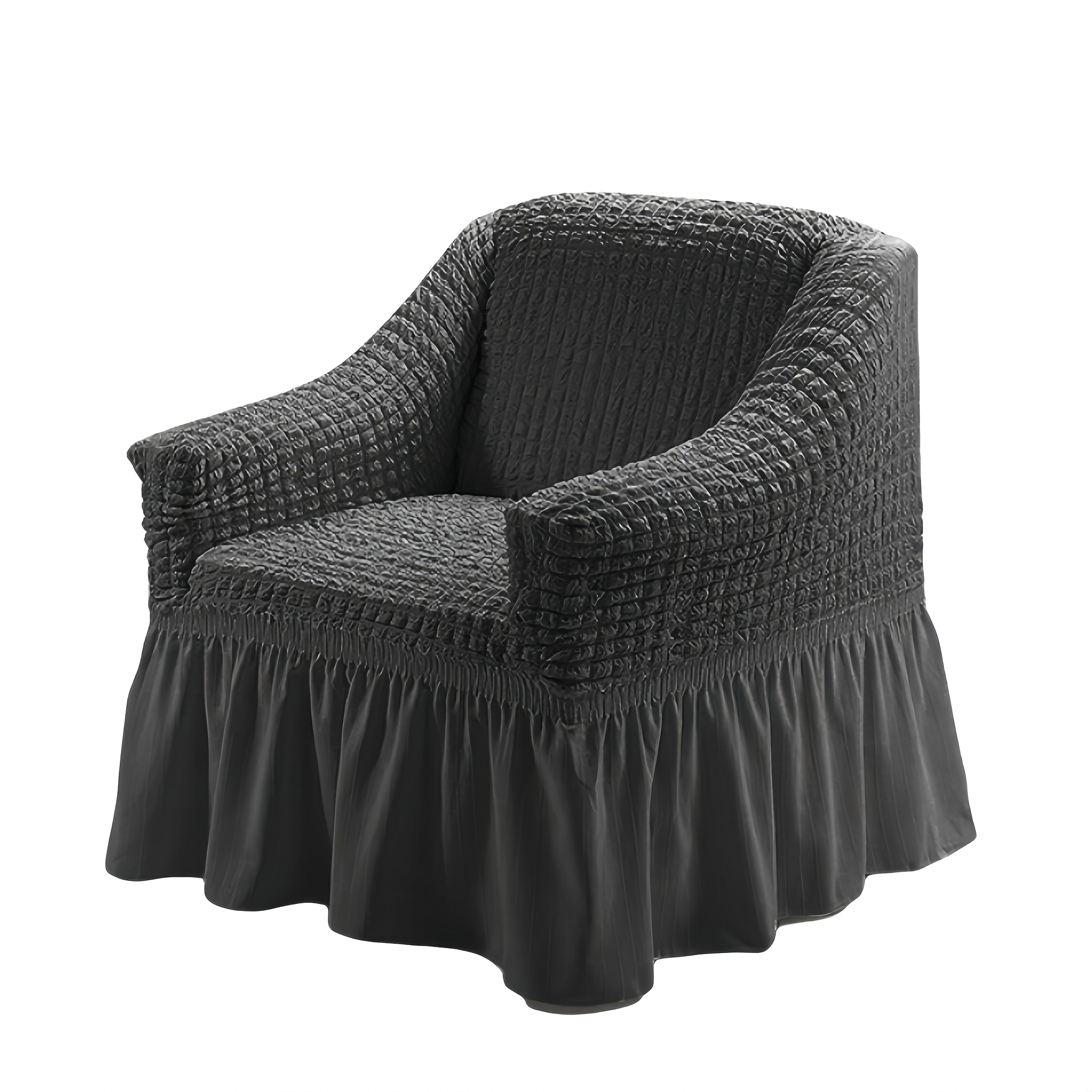 Stretch Seersucker Sofa Cover Solid Color Elastic Band Closure Machine Washable Slipcover for Armchair Loveseat 1 2 3 4 Seater - 8 Colors Home Wedding Decor