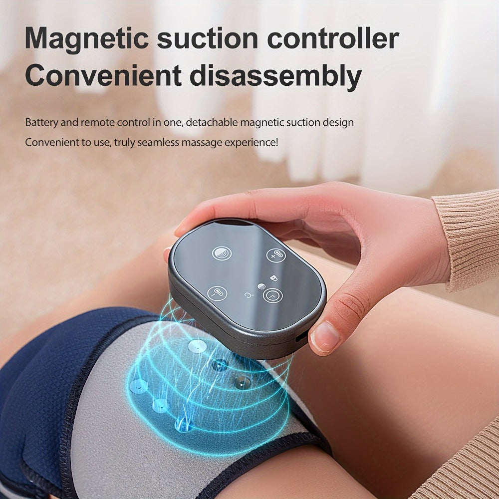 Electric Heated Knee Massager 3-in-1, Vibrating Heating Pad for Knee Shoulder Elbow, 5 Temperature Settings 45-65¡ãC, 3-Speed Massage, Wireless Wearable Pain Relief Wrap