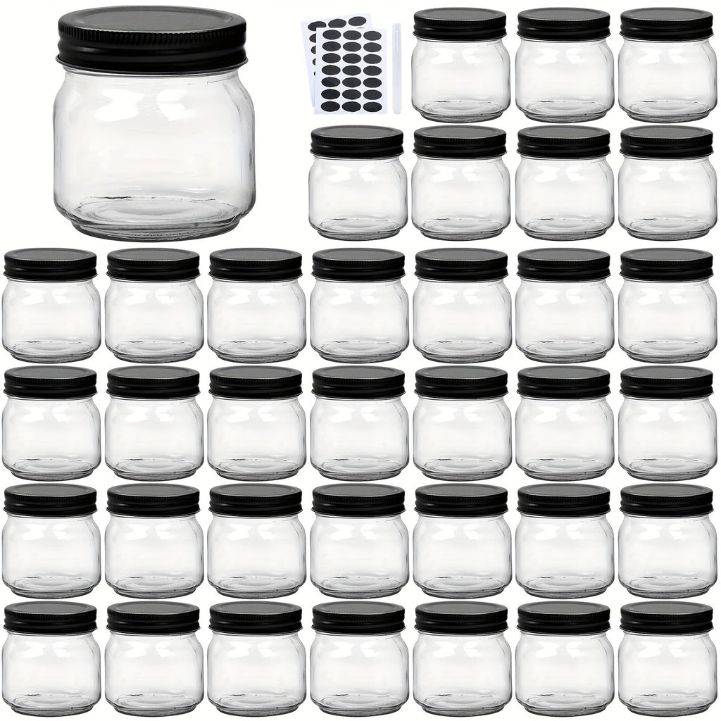 Mason Jars 8oz Glass Jars with Lids ¨C 9/18/27/36 Pack Regular Mouth Canning Jars for Storage, Spices, Jelly, Jam, Honey & Caviar | Dishwasher Safe Spiral Lid Kitchen Storage Containers Set