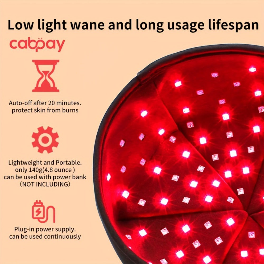 Red Light Therapy Cap for Hair Growth & Scalp Care ¨C 120 LEDs, 630nm Red Light & 820nm Near Infrared, Wearable LED Hair Therapy Helmet, Father's Day Gift for Men & Women, Black & Gray
