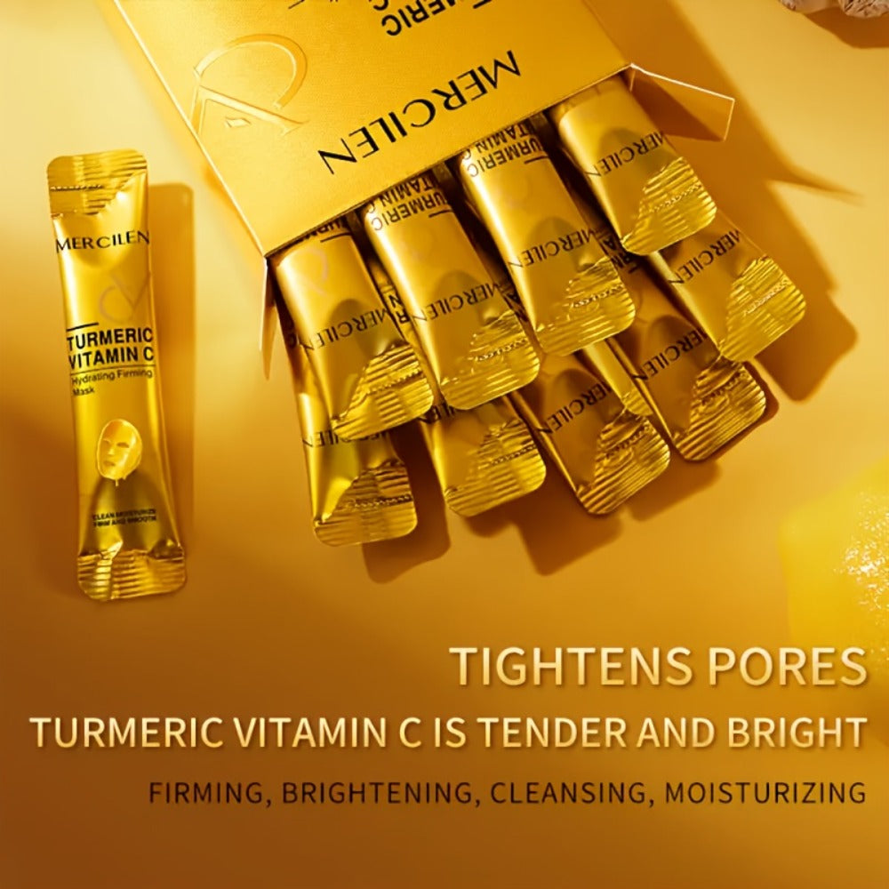 Turmeric Tear Off Facial Mask 20pcs - Deep Moisturizing Gel Face Mask, Brightening & Radiance Boosting, Non-Sticky Peel Off Mask for Daily Skin Care, Travel Size, Suitable for All Skin Types, Holiday Gift