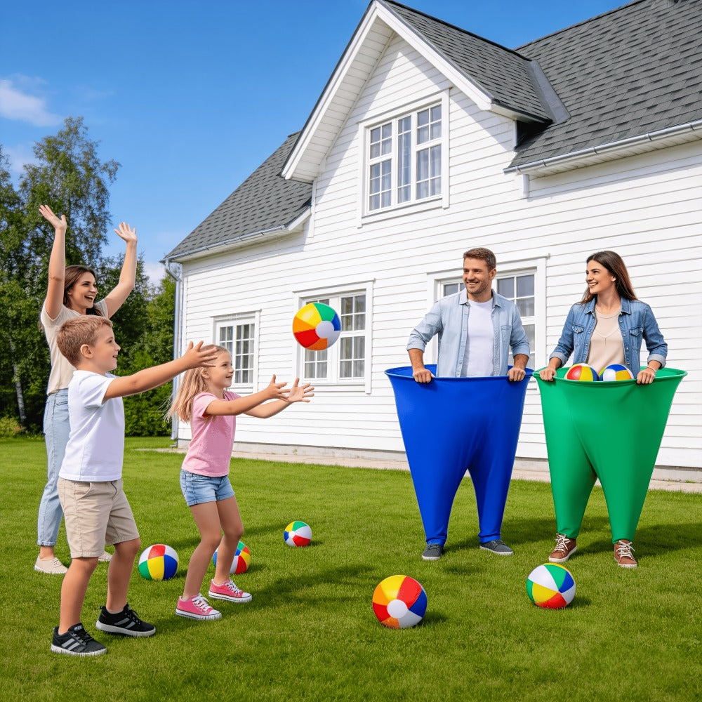 Grandma Pants Game Set 2 Pack ¨C Outdoor Party Ball Pants Game with 12 Elastic Balls & 2 Pumps, Fun Team Building Activity for Adults Kids, Backyard Summer Party Games, Baby Shower, Family Reunion