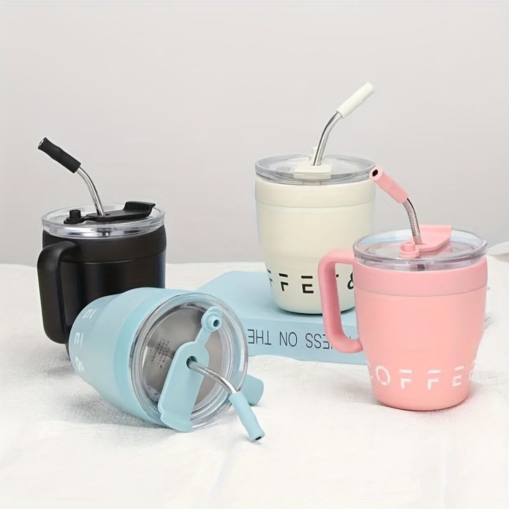 Insulated Stainless Steel Tumbler with Straw & Lid - 16oz Double Wall Vacuum BPA-Free Travel Mug for Hot & Cold Drinks