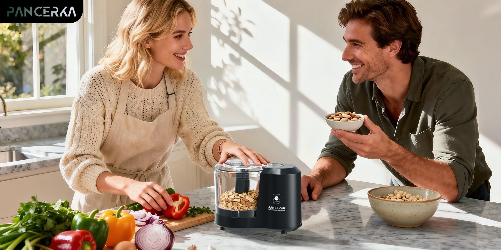Electric Vegetable Chopper Food Processor - Mini Electric Food Chopper Blender for Kitchen, Baby Food Maker, Mixer Grinder for Dicing Mincing Puree, Black