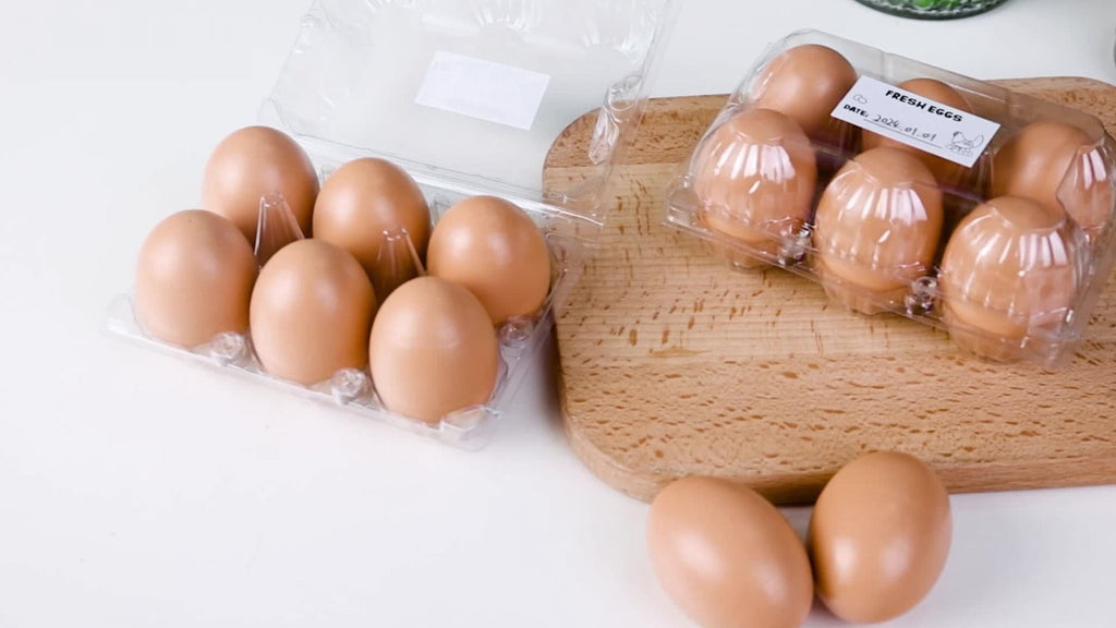 Plastic Egg Cartons, 60 Pack Clear 6-Cavity Reusable Egg Holders with 4 Label Stickers ¨C Bulk Egg Carton Set for Home, Ranch, Chicken Farm, Market Display, Kitchen Storage and Refrigerator