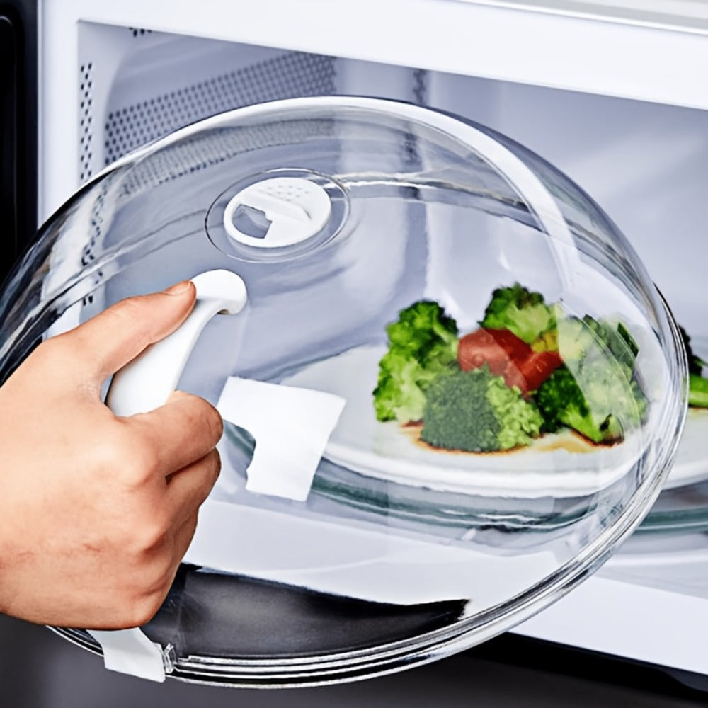 Microwave Food Cover Splash Guard 2 Pack with Steam Vent and Handle BPA-Free Plastic Splatter Guard Lid for Microwave Oven Kitchen Cooking Easy to Clean Reusable