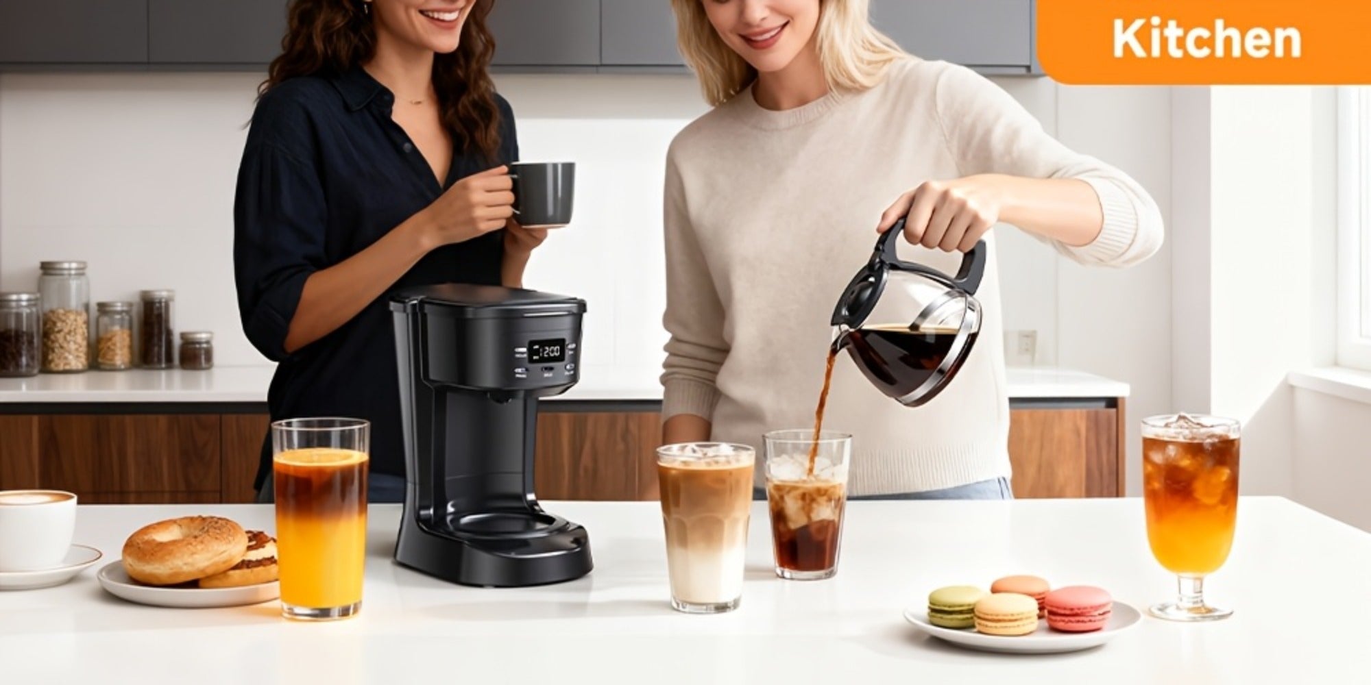 5-Cup Programmable Digital Coffee Maker ¨C Auto Brew, Sneak-A-Cup Anti-Drip, Washable Basket Filter, Keep-Hot Plate & Water Level Window, Drip Coffee Machine for Home & Office ¨C Black, White