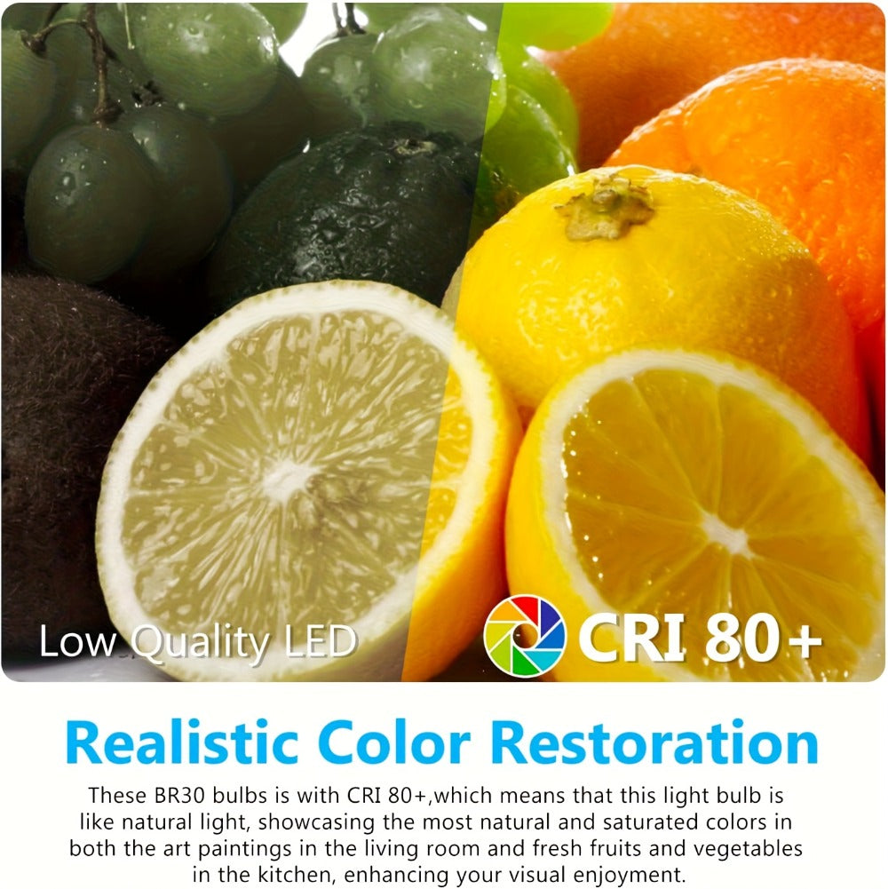 BR30 LED Flood Light Bulbs Dimmable 9W = 65W Equivalent 800 Lumens E26 Base CRI 80+ Recessed Light Bulbs for Ceiling Kitchen ¨C 2700K Soft White or 5000K Daylight ¨C Available in 6-Pack & 24-Pack