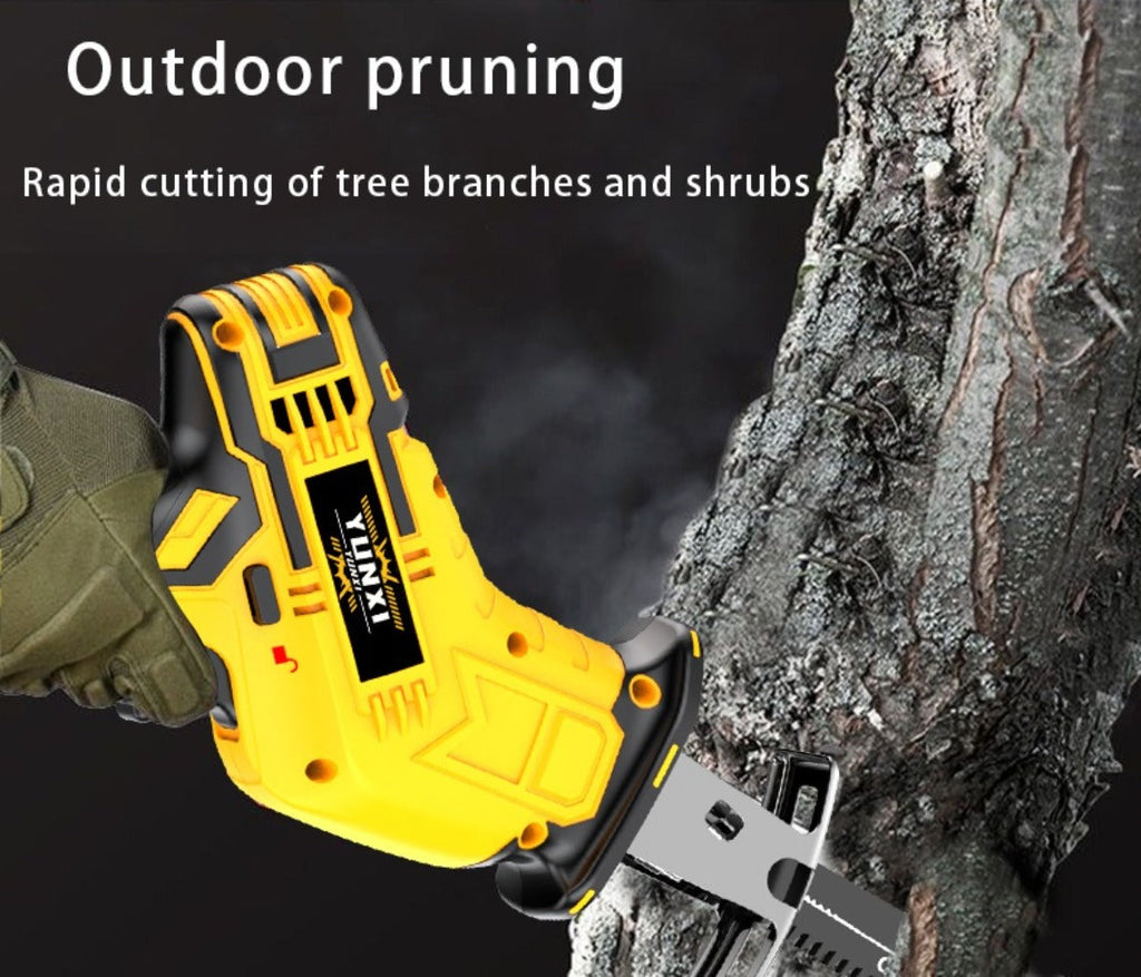 Cordless Reciprocating Saw - Electric Reciprocating Saw with Safety Lock, Large Capacity Battery & Charger, Variable Speed for Wood, Metal & Demolition Cutting, DIY Home Renovation Power Tool