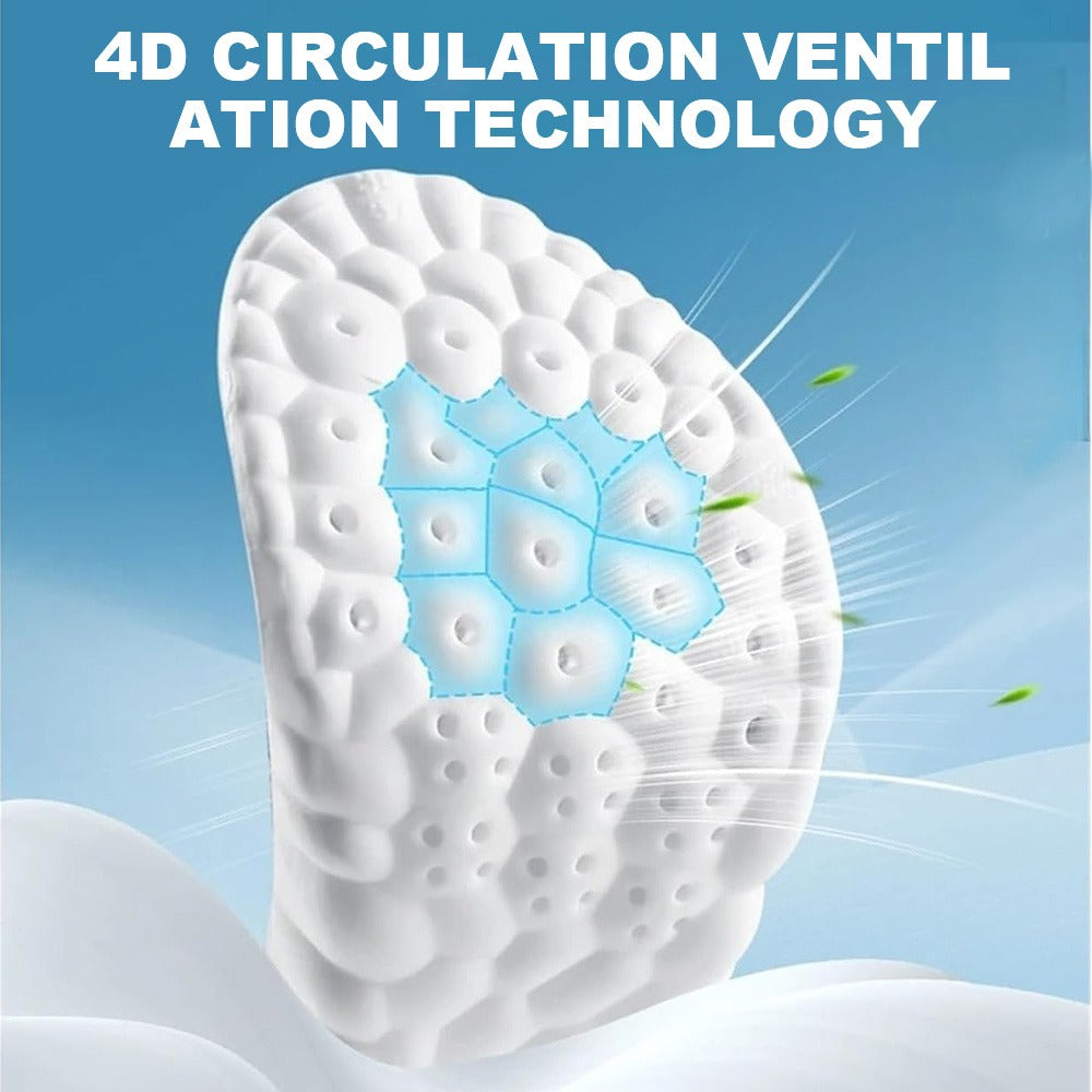 Memory Foam Insoles 3 Pairs - 4D High Elasticity Shoe Inserts for Men and Women, Breathable Comfort Insoles for Work, Sports, Walking, Standing All Day