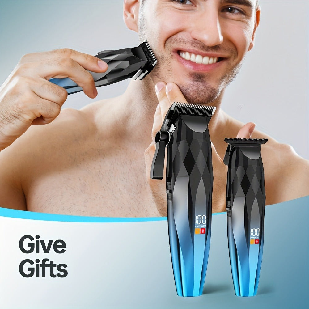 Electric Hair Clipper 2-Pack for Men - Professional Cordless Hair Trimmer Set for Home Car Business Travel, Rechargeable Portable Barber-Grade Clipper Kit, Great Gift for Men
