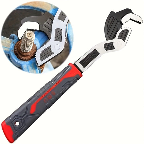 Adjustable Pipe Wrench Set 4pcs Heavy Duty Self-Locking - 6 8 10 12 Inch Chrome Vanadium Steel Non-Slip Grip for Plumbing Automotive Home Professional Use