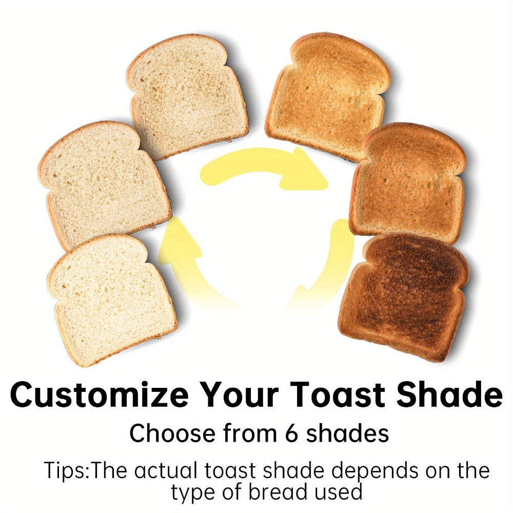 Slim Toaster 2-Slice ¨C SEEDEEM 6-Setting Shade Control, Cancel, Reheat & Defrost, Removable Crumb Tray, 750W Compact Fits-Anywhere Design for Bread, Waffles & Bagels, 6 Colors Available
