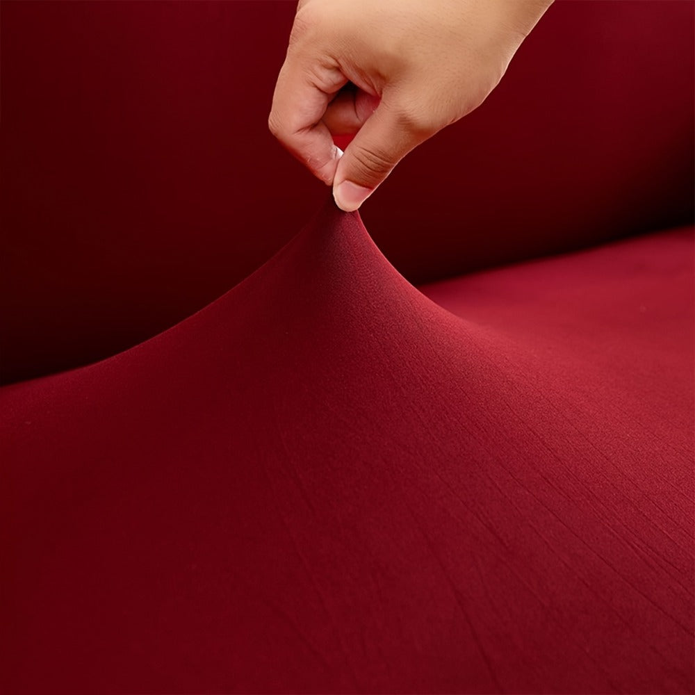 Stretch Sofa Slipcover Lightweight Breathable Elastic Full Cover Skirted Design Anti-Slip Soft Cool Comfort Machine Washable for 3 4 Seater Living Room Furniture Protector