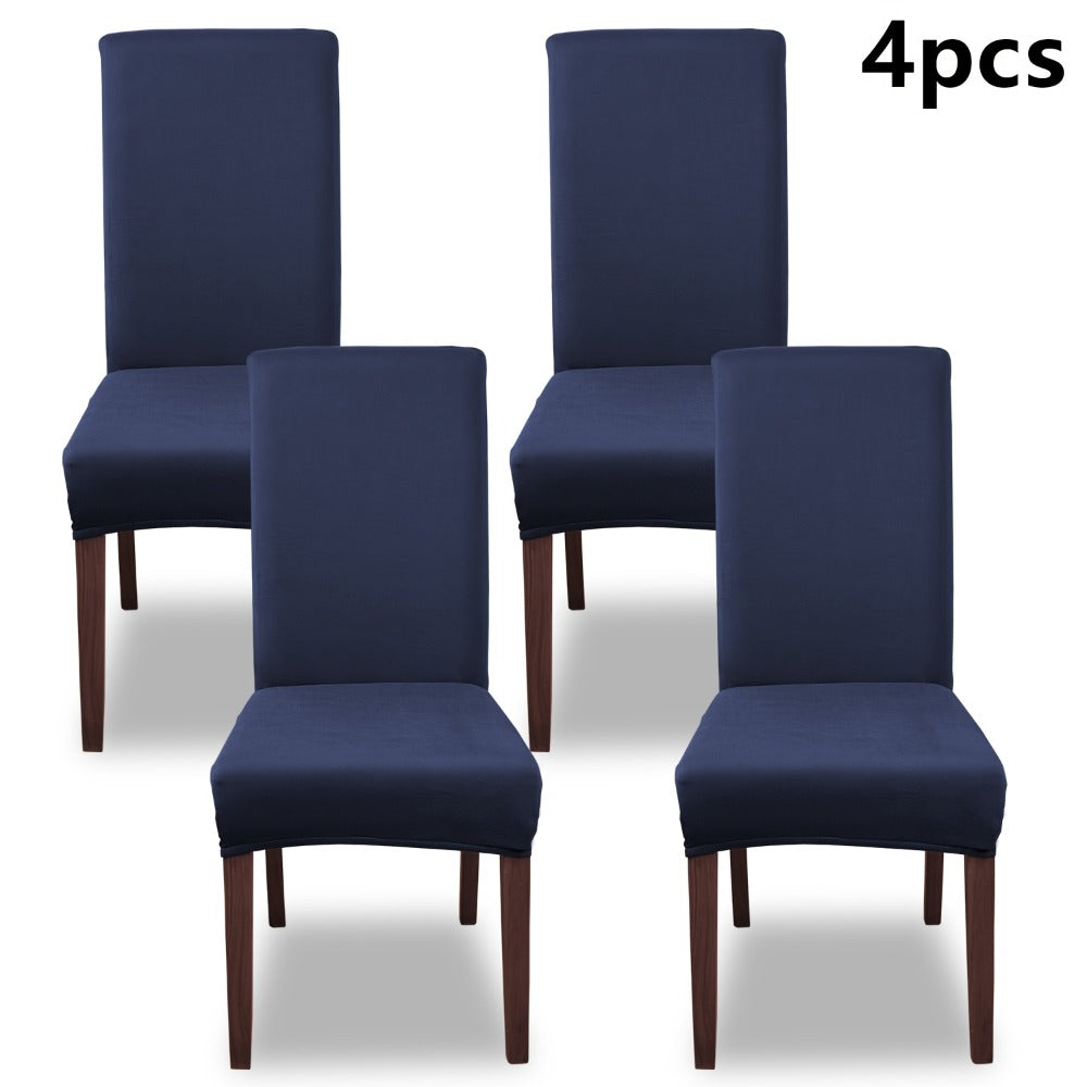 Silky Fiber Elastic Dining Chair Covers Set | Stretch Milk Fiber Slipcover, All-in-One Furniture Protector for Kitchen Wedding Office Hotel Living Room, 4pcs or 6pcs, 8 Colors