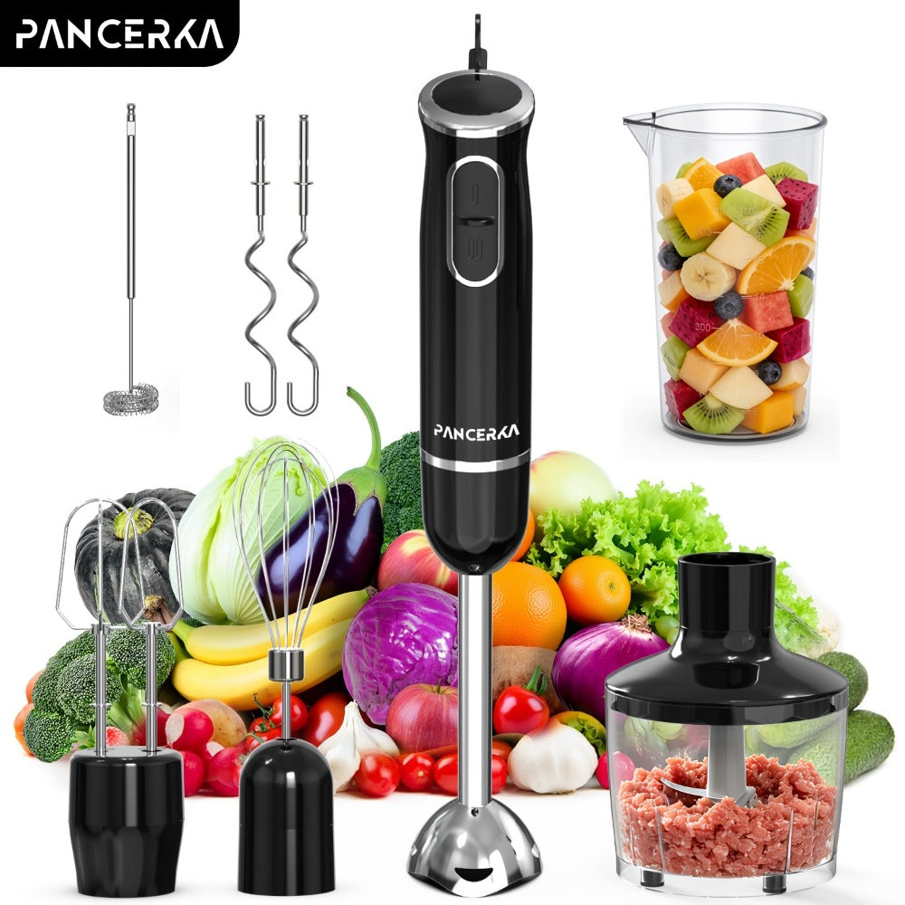 Immersion Blender 8-in-1 Electric Hand Blender with Turbo Mode & Detachable Base ¨C 304 Stainless Steel Handheld Blender with Whisk Milk Frother Attachments for Smoothies Soups Baby Food Puree