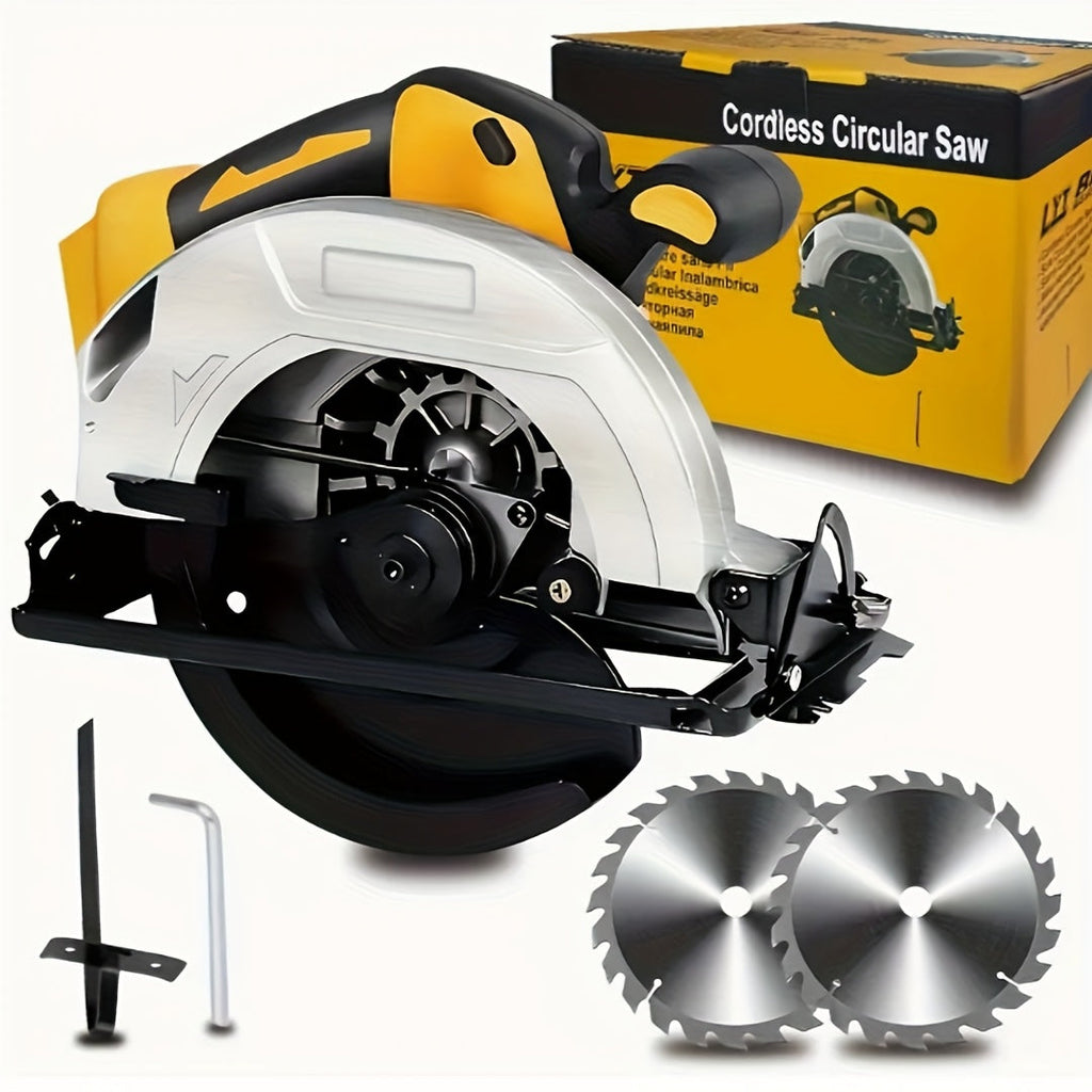 Cordless Circular Saw Compatible with DeWalt 20V MAX Battery | 7-Inch Brushless Electric Saw, 0-50¡ã Bevel, 2 Blades Included ¨C Woodworking, Stone & Plastic Cutting