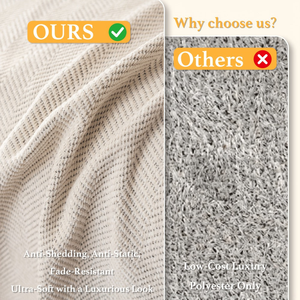 Couch Cover Throw Chenille Fringe Extra Large - Pet Friendly Scratch Proof Non-Slip Washable Polyester Sofa Protector | 3 Seat 71x102in 4 Seat 71x134in | Beige Gray Brown | Living Room Multipurpose