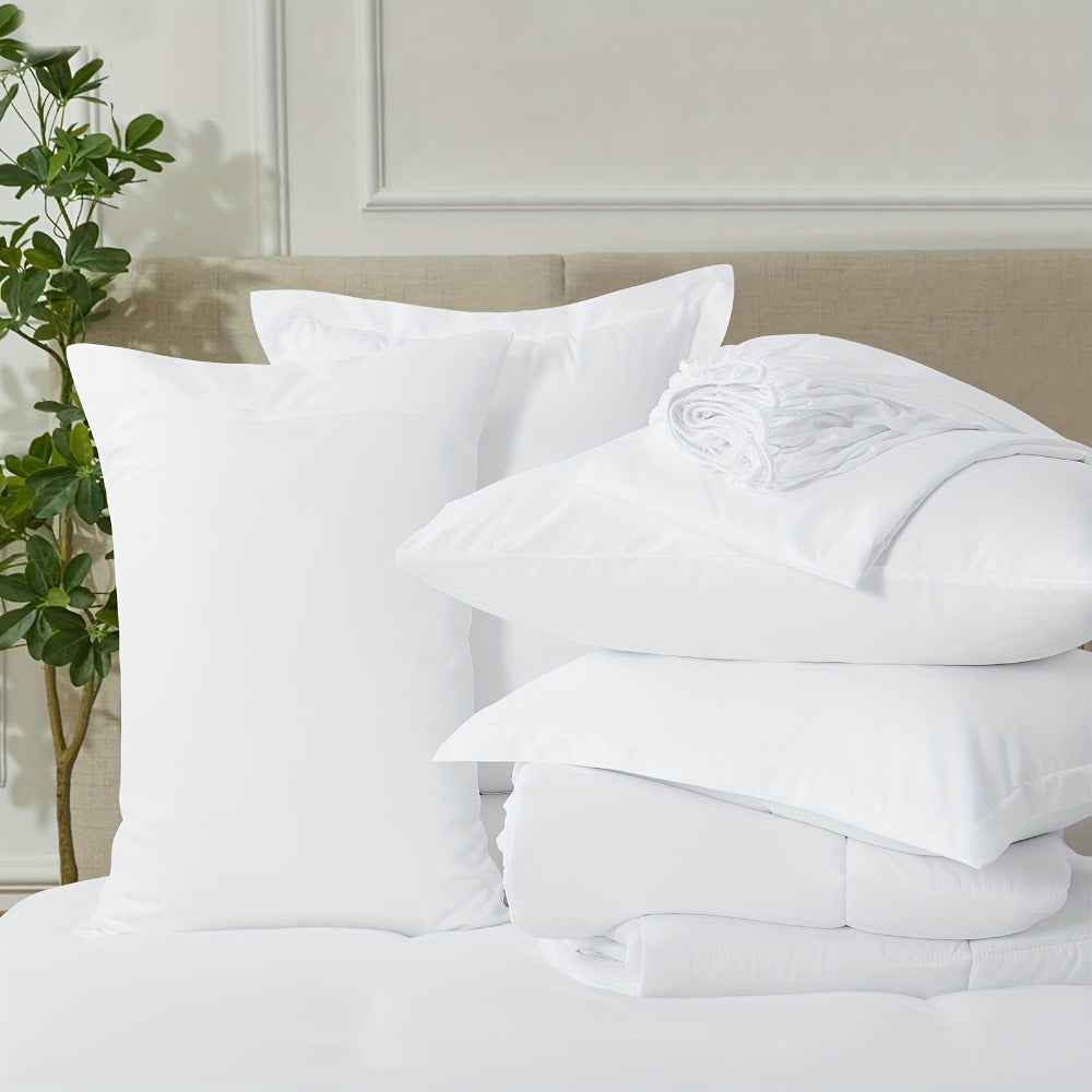 7 Piece Comforter Set Luxury Soft Fluffy Bedding All Season Bed in a Bag with Comforter Fitted Sheet Flat Sheet Pillowcases Hypoallergenic Breathable Easy Care Queen King Twin XL Full