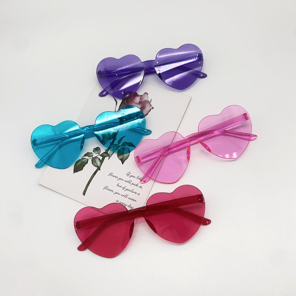 Heart Shaped Glasses 25 Pack Candy Color Party Sunglasses Bulk for Photo Booth Props, Birthday Wedding Bachelorette Bridal Shower Halloween Christmas Party Favors, Fun Novelty Eyewear