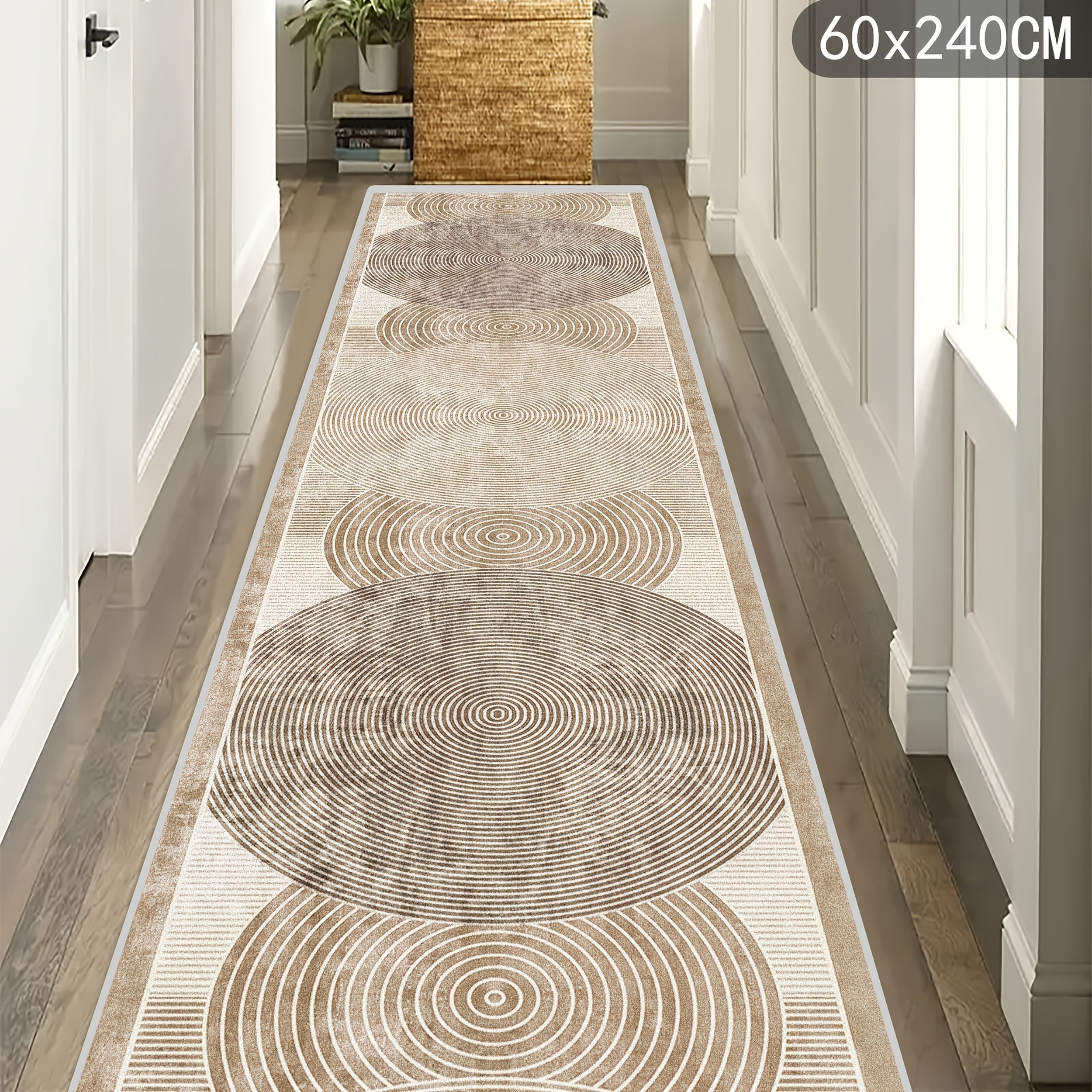 Modern Area Rug Non-Slip Machine Washable ¨C Indoor Outdoor Rectangular Carpet in Beige, Grey, Black & Brown for Hallway, Kitchen, Living Room & Patio ¨C 4 Sizes Available