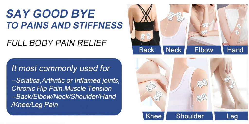 TENS Unit Muscle Stimulator for Pain Relief Digital EMS Therapy Device for Back Neck Hip Nerve Pain Arthritis Tendonitis Stiffness Recovery Post-Workout Relaxation with Accessories 6-Mode and 8-Mode