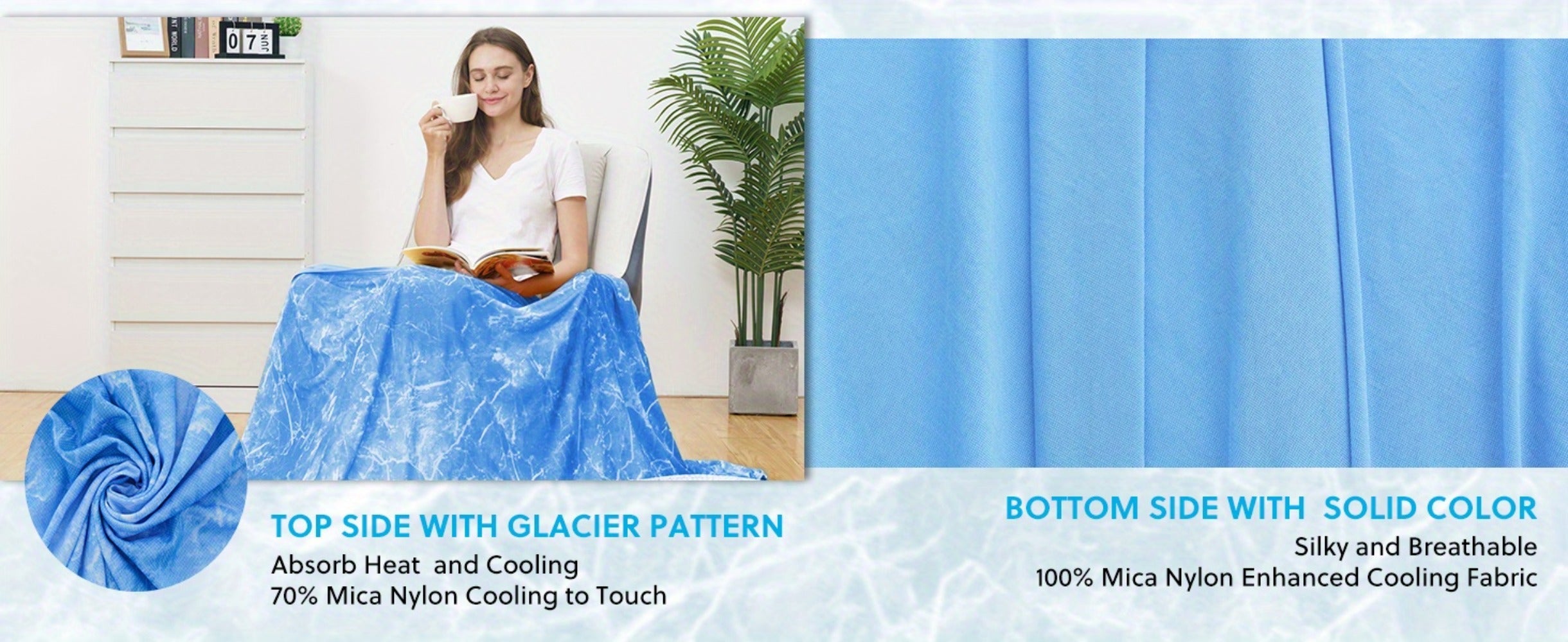 Cooling Blanket Summer Quilt - Breathable Moisture-Wicking Thin Blanket 30% Polyester 70% Nylon, Physical Cooling for Bedroom Office Dorm, Tie-Dye & Pattern Designs