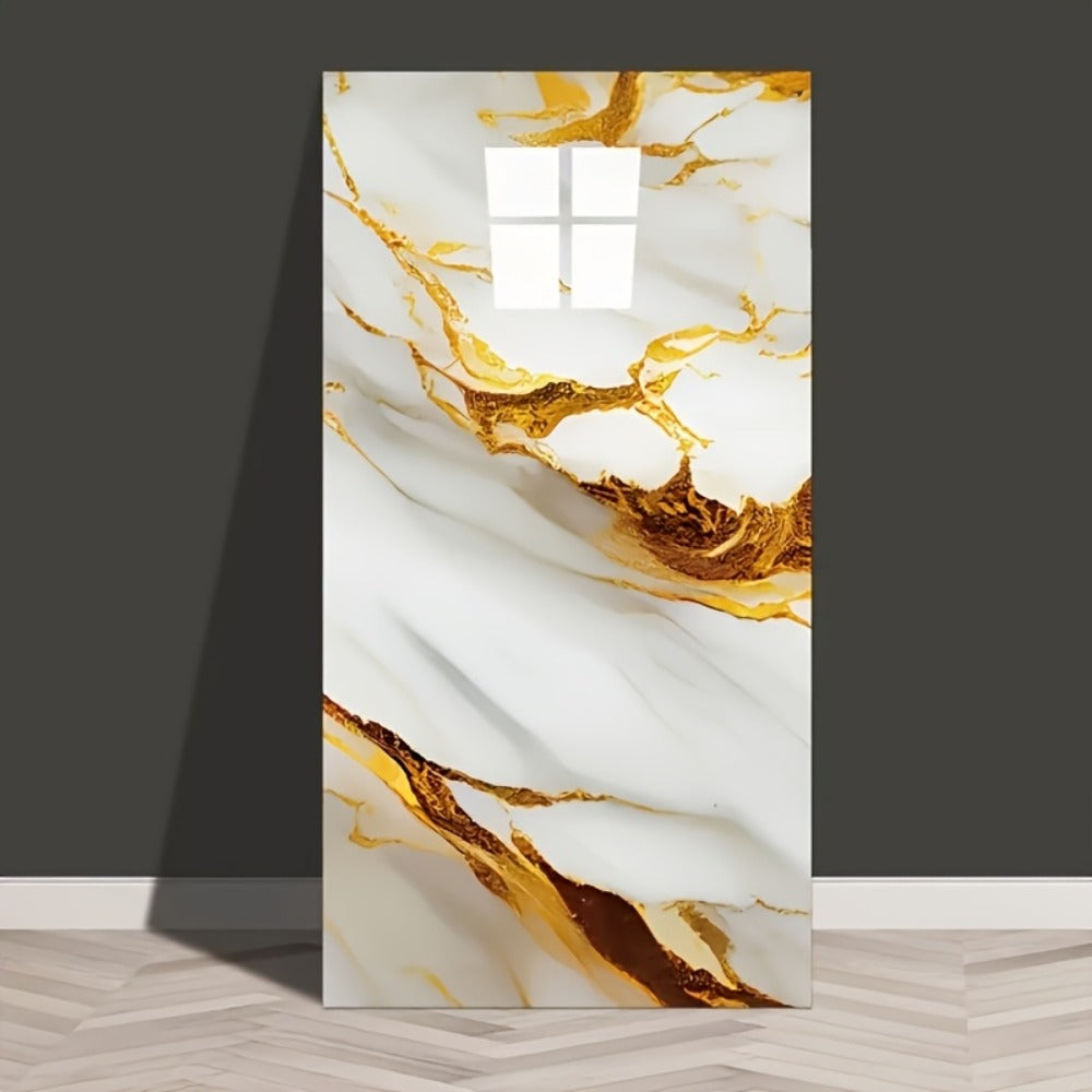 Self-Adhesive Waterproof PVC Wall Sticker 22pcs Peel and Stick Marble Boho Wallpaper 11.81x23.62in Oil Resistant for Kitchen Bathroom Living Room Bedroom Decor