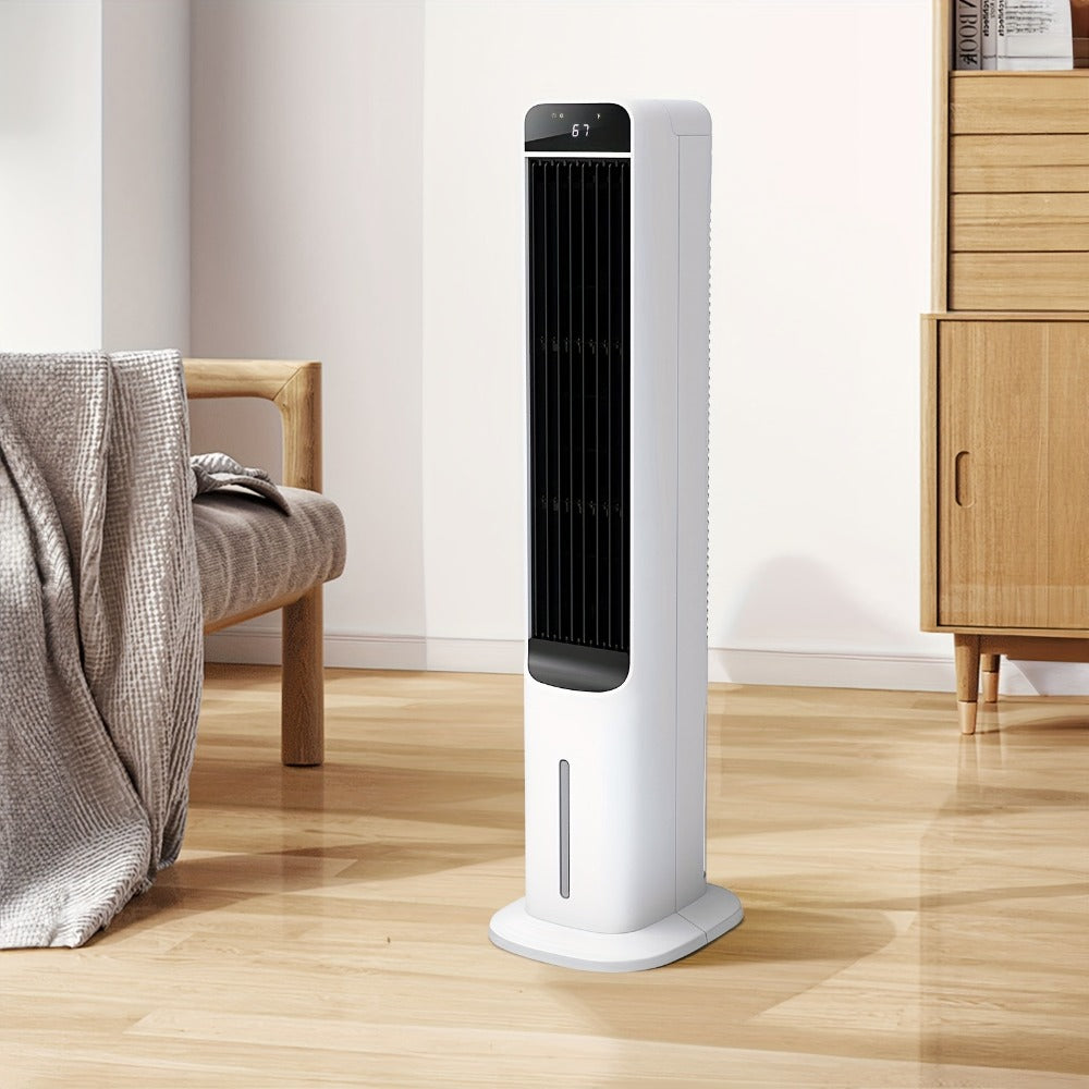 Evaporative Air Cooler Portable 1.32 Gal, 3-in-1 Swamp Cooler Fan Humidifier with Ice Cooling, 4 Ice Packs, 70¡ã Oscillation & Low Noise, Bladeless Tower Fan Air Conditioner for Bedroom Kitchen Office