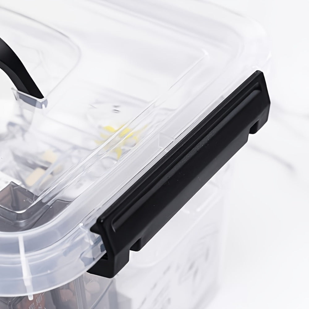6-Pack Clear Storage Boxes with Latches & Lids ¨C 6 Quart Stackable Plastic Organizer Containers for Home, Bedroom, Bathroom & Kitchen
