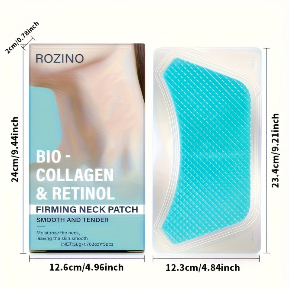 Bio-Collagen & Retinol Neck Firming Patches 10pcs ¨C Hydrating Gel Neck Mask for Tightening, Smoothing & Anti-Sagging, Hypoallergenic for All Skin Types