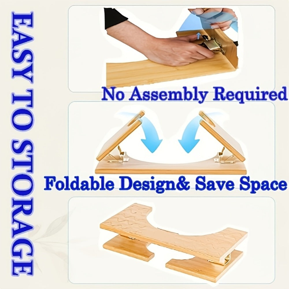 Toilet Stool Foldable Bamboo Squatting Stool ¨C Ergonomic 7-Inch Height for Natural Constipation Relief | Collapsible Non-Slip Bathroom Footstool for Space Saving, Travel & Easy Storage