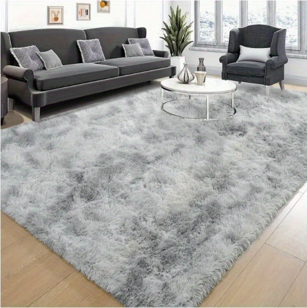 Fluffy Area Rug 6x9 - Super Soft Plush Shag Rug for Living Room & Bedroom, Non-Slip Machine Washable Floor Rug | Tie Dye Modern Home Decor Carpet, Large Fuzzy Rug for Room Decor