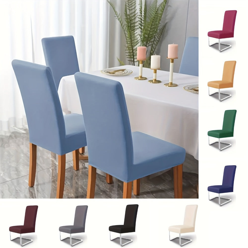 Stretch Dining Chair Covers Set | Elastic Jacquard Slipcovers for Dining Room Kitchen Wedding Office, 4pcs or 6pcs, 9 Colors, Washable Furniture Protector
