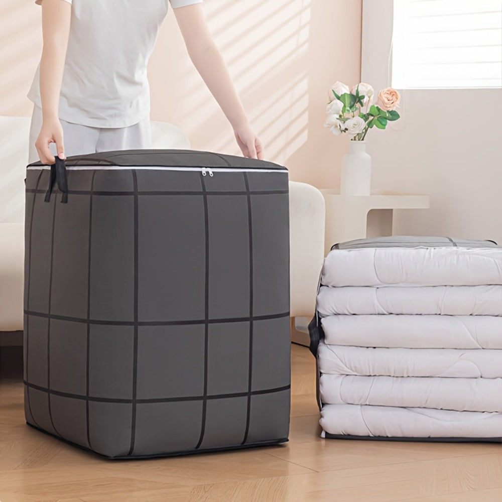 Clothing Storage Bags 3-Piece XL Set Foldable Wardrobe Organizer Boxes | Reinforced Handles & Sturdy Zippers | Large Storage Containers for Clothes Blankets Quilts Bedding | Closet Organization