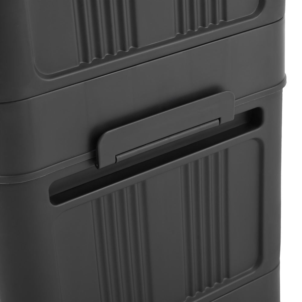 Rolling Storage Cart 4 5 Tier Double Door Collapsible Stackable Plastic Organizer with 360 Lockable Wheels Space Saving Bin for Dorm Office Closet Bedroom Garage Gym