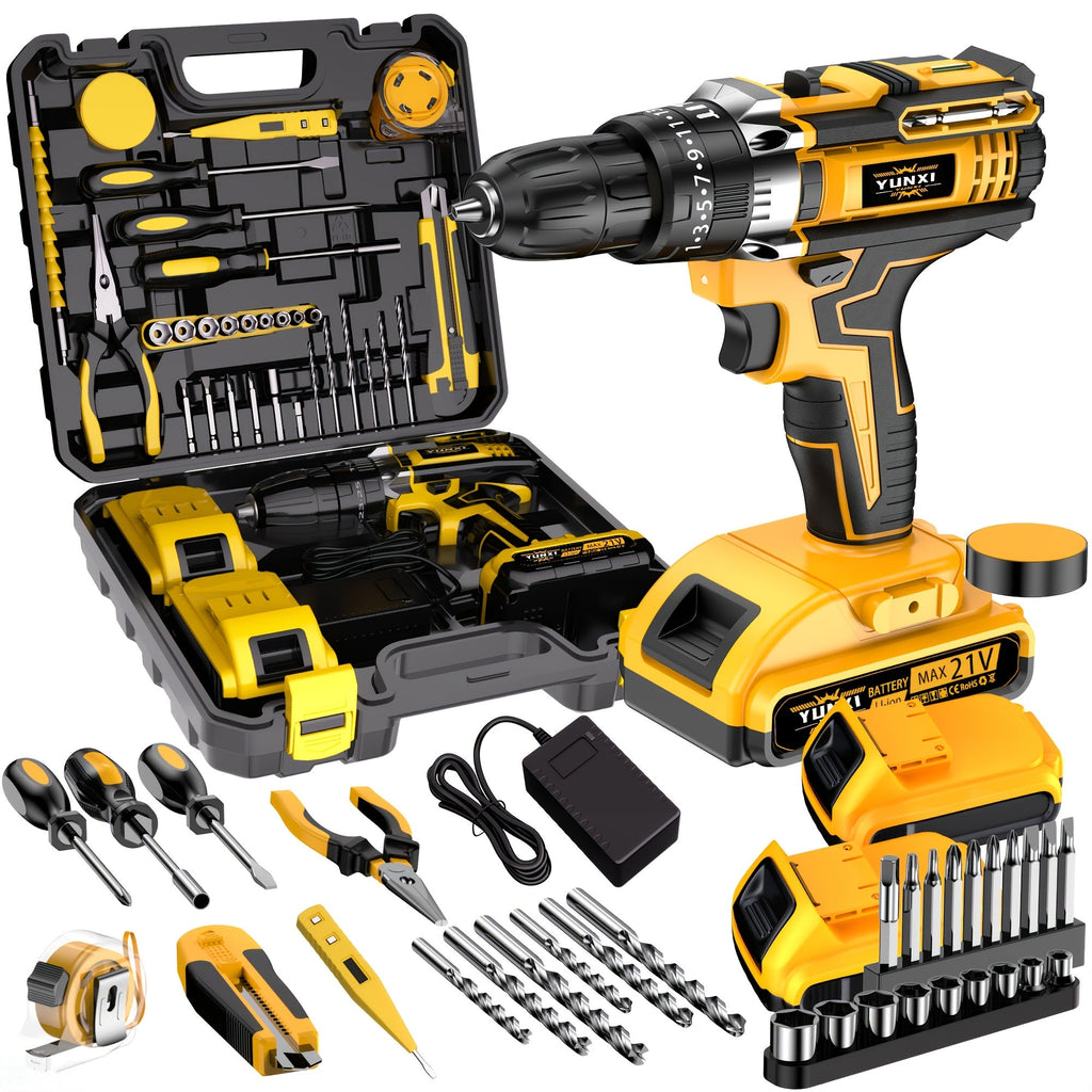 Cordless Impact Drill Set 21V - Wireless Power Drill with Battery & Quick Charger, Multifunctional Tool Kit for Home Repair, DIY Projects & Family Use, Multiple Configurations Available (Gift for Men)