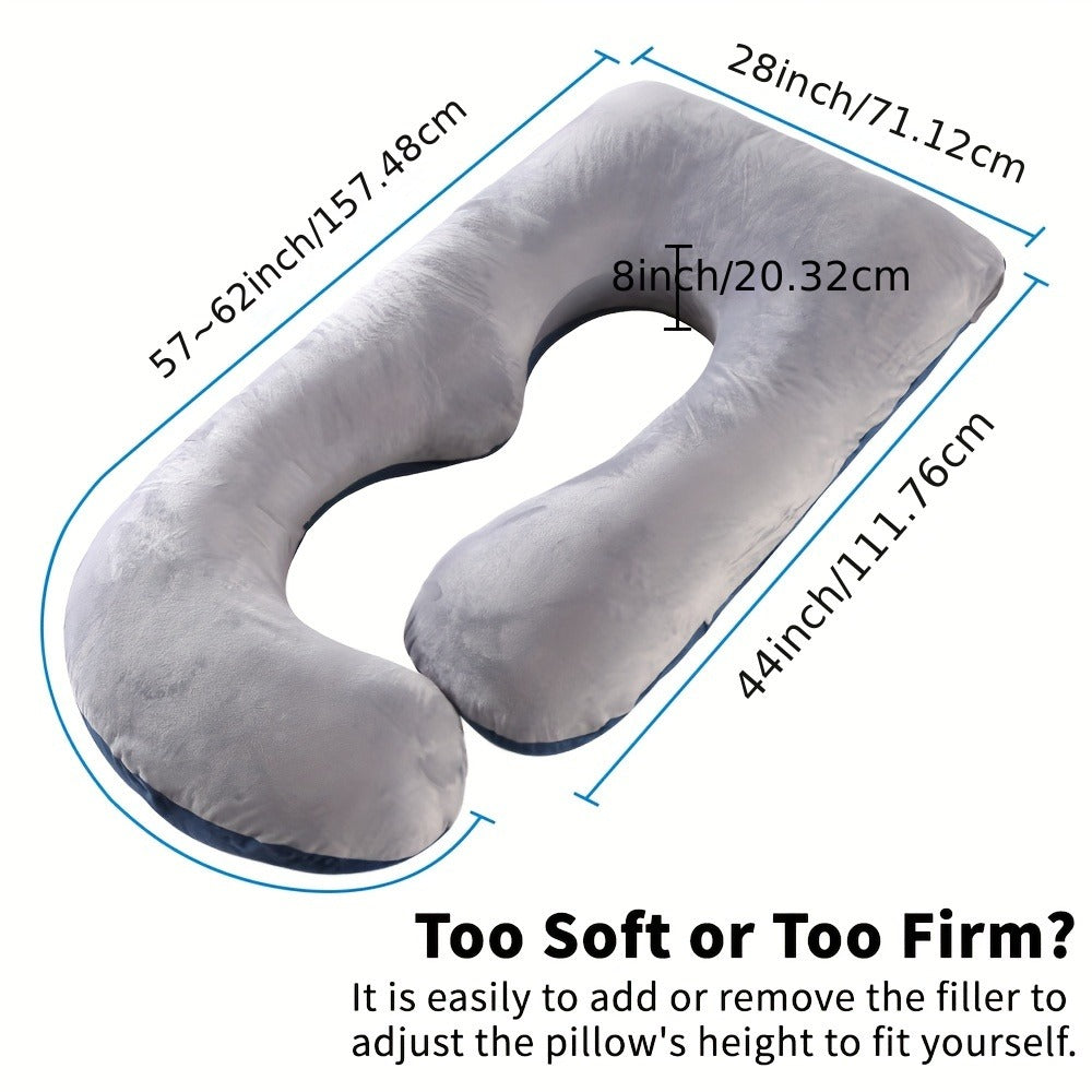 Maternity Pillow Full Body Pillow J-Shaped Pregnancy Pillow with Removable Cover Back Leg Tummy Support Multiple Styles & Sizes