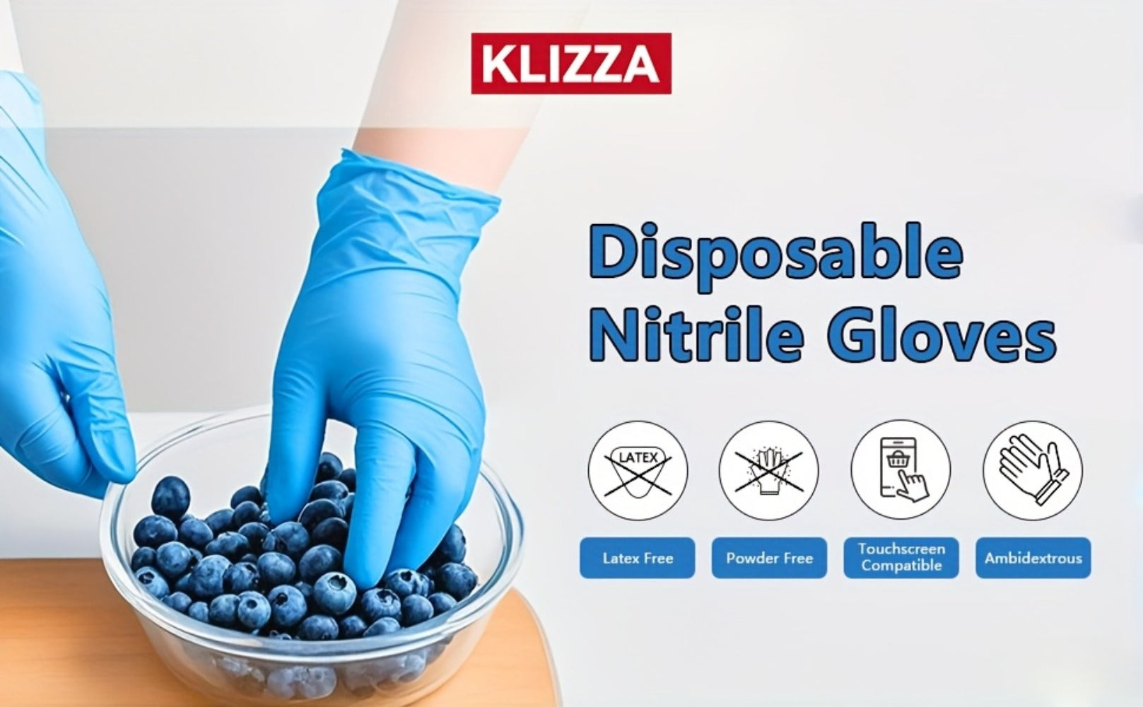 Nitrile Disposable Gloves 1000 Count (10 Boxes), 6.5 Mil Thickened Blue Nitrile Gloves, Latex-Free Powder-Free, Tear-Resistant, for Kitchen Cleaning, Food Handling, Hair Dyeing, Medical & Industrial Use