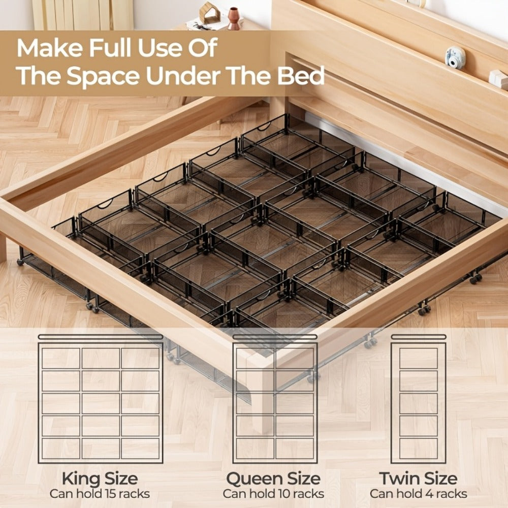 Under Bed Storage Containers with Wheels & Handles ¨C Shoes, Clothes, Blankets Organizer