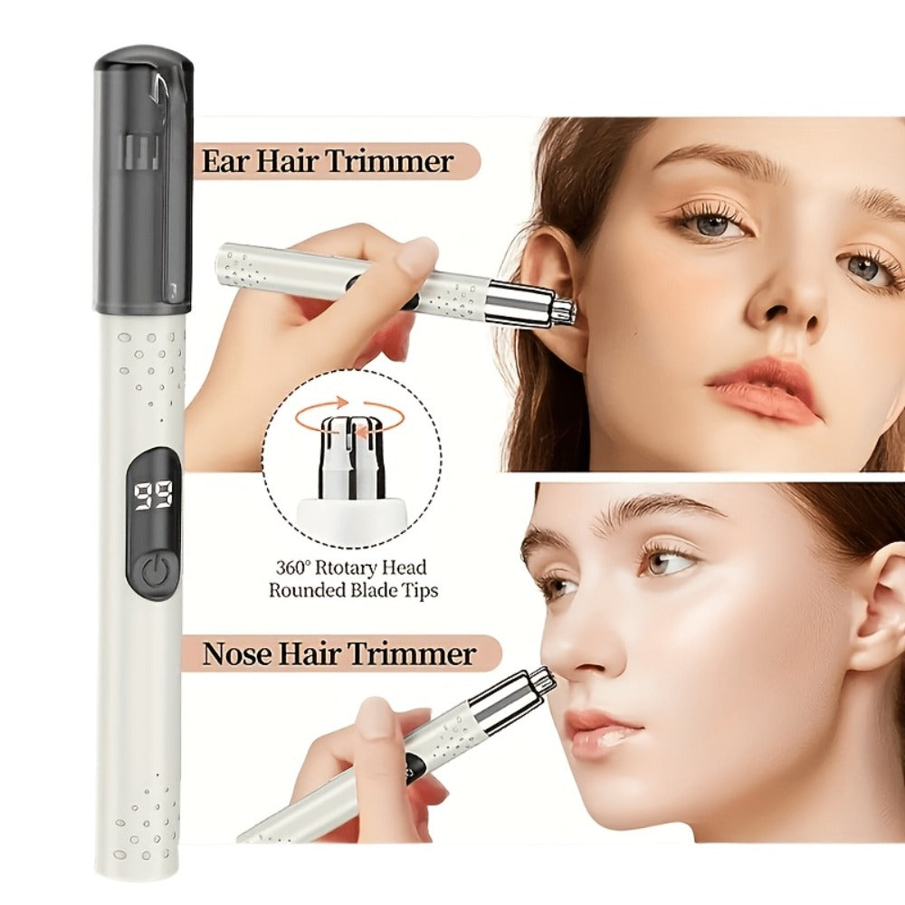 Nose Hair Trimmer Electric ¨C USB Rechargeable Stainless Steel Unisex Trimmer for Nose, Ear & Eyebrow Hair, No-Pull Painless Cutting, Portable Stylish Design for Men & Women