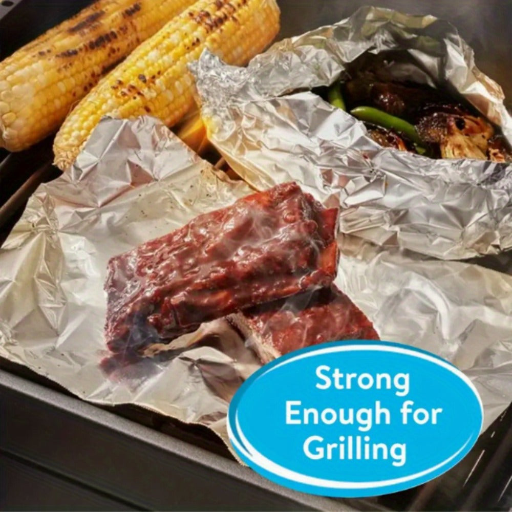 Heavy Duty Aluminum Foil Roll 12 Inch Wide 30 Sq Ft for Restaurant Food Packaging Grilling Cooking